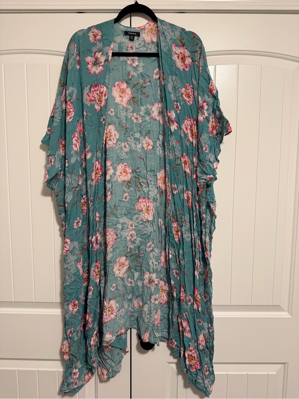 torrid Teal Floral Open-Front Kimono